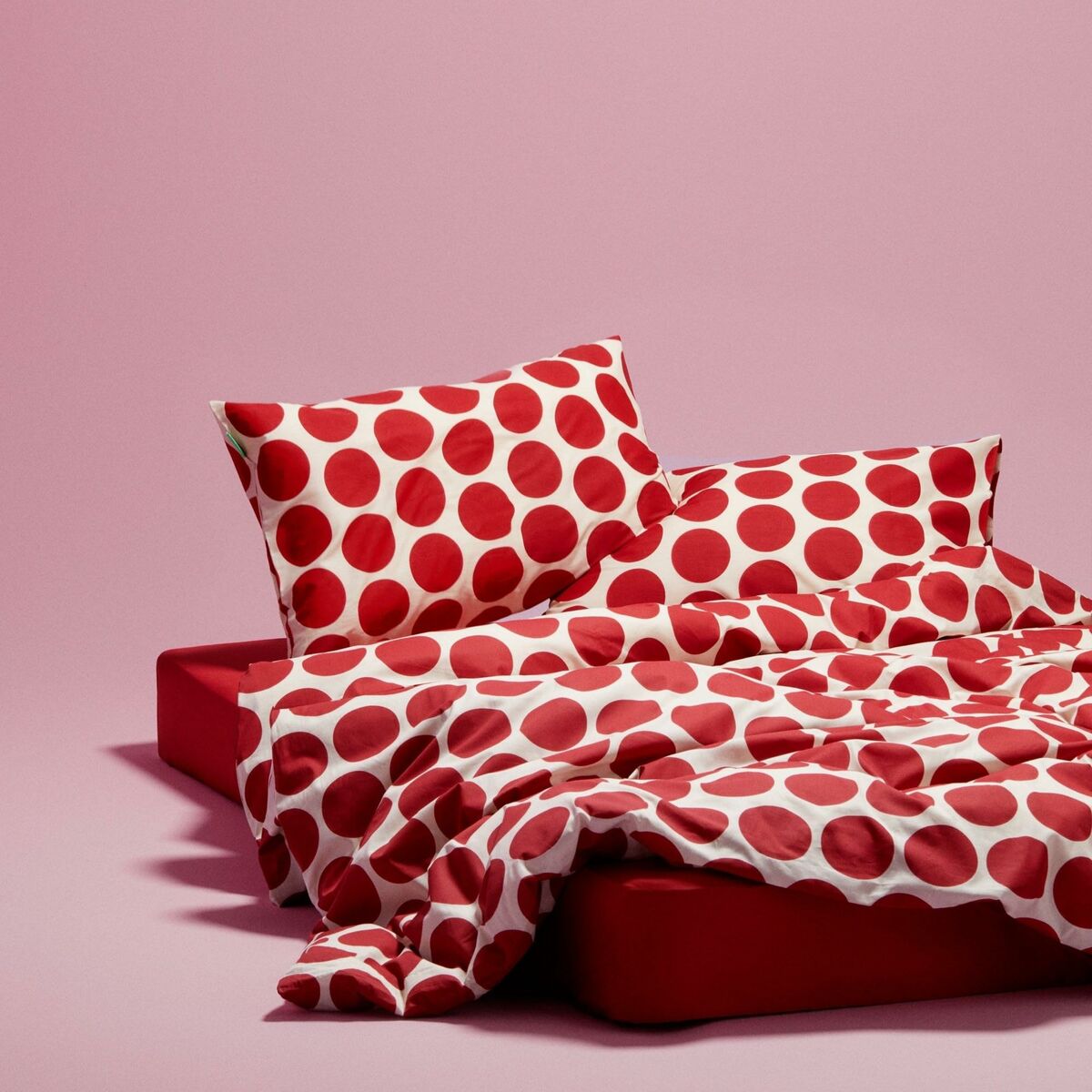 Set di Lenzuola Benetton Rosso Pois 4 Pezzi